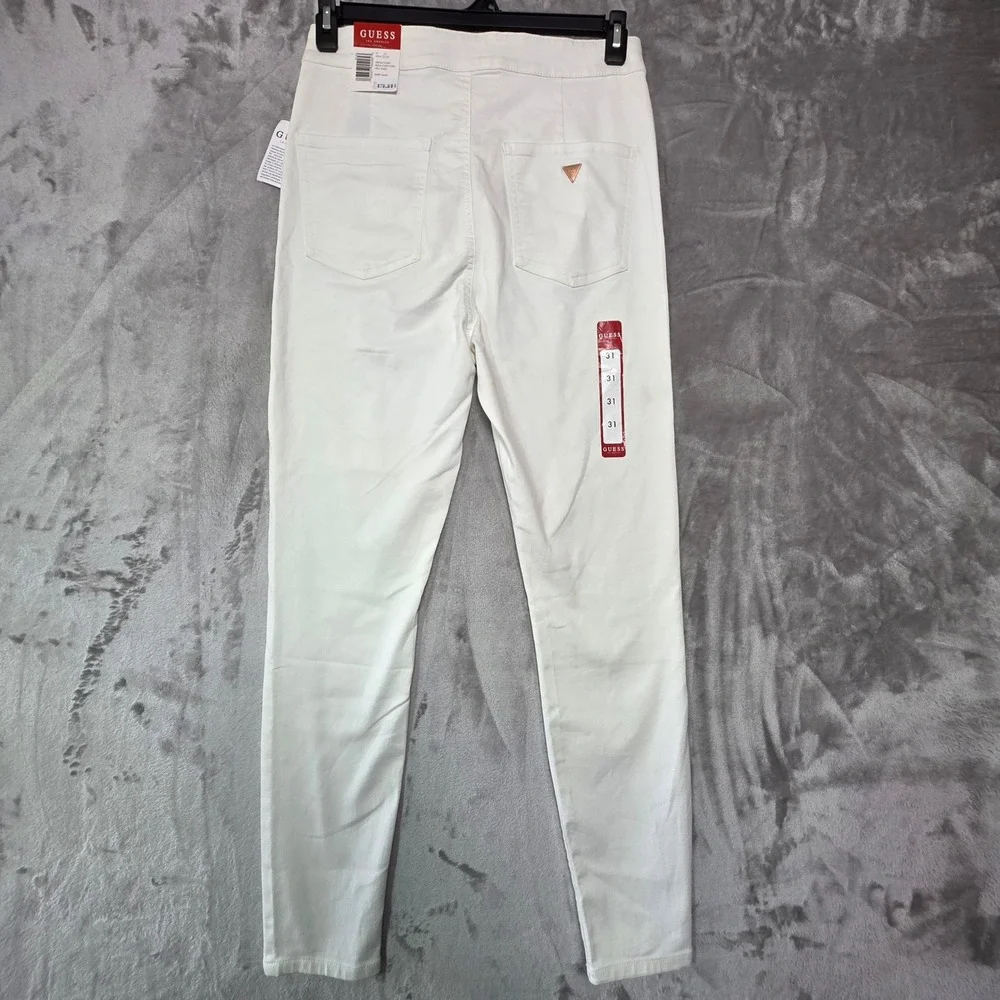 Guess Nova Curvy Ultra High Waist Skinny Pants White Wash Size 31